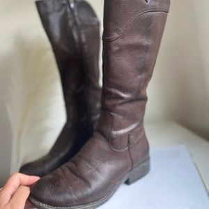 Unr8ed women chocolate brown leather boots 7M Tall Riding Boots Leather